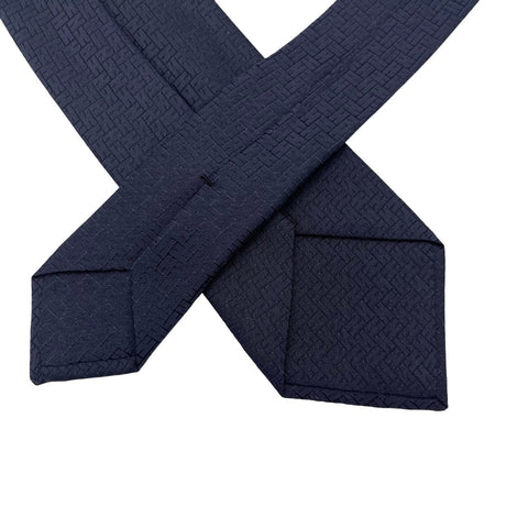 【新品未使用】 Hermes エルメス H織りタイ 《ファソネ H》 H036255T 02 ネクタイ マリン シルク 100% 新品 ④