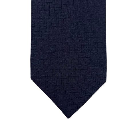 【新品未使用】 Hermes エルメス H織りタイ 《ファソネ H》 H036255T 02 ネクタイ マリン シルク 100% 新品 ④