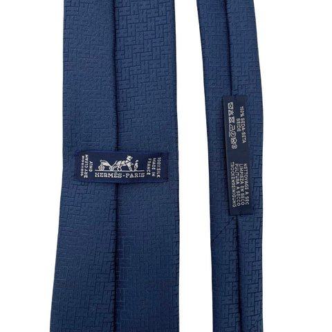 【新品未使用】 Hermes エルメス H織りタイ 《ファソネ H》  H036255T 03 ネクタイ マリン・クレール シルク 100% 新品③