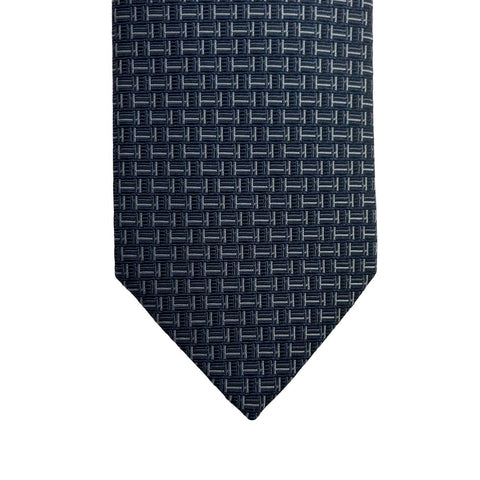 【新品未使用】 Hermes エルメス シルクタイ《カンテ》H336290T ネクタイ マリン、グレー系 絹100% 新品①