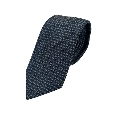 【新品未使用】 Hermes エルメス シルクタイ《カンテ》H336290T ネクタイ マリン、グレー系 絹100% 新品①