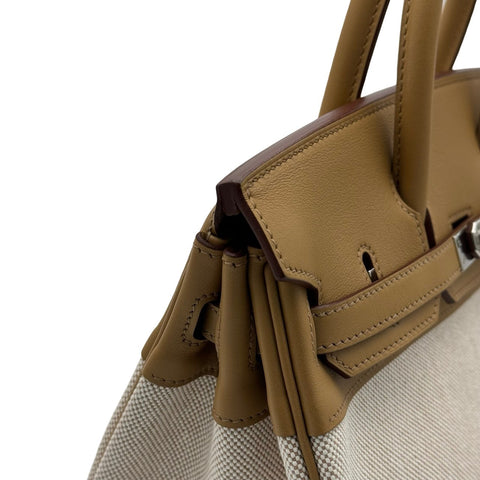 【中古】Hermes エルメス BIRKIN25 バーキン25 ハンドバッグ U刻(2022年) ビスキュイ/ベージュ スイフト/トワルアッシュ 中古 CHAI SWIFT/TOILE H USED バッグ