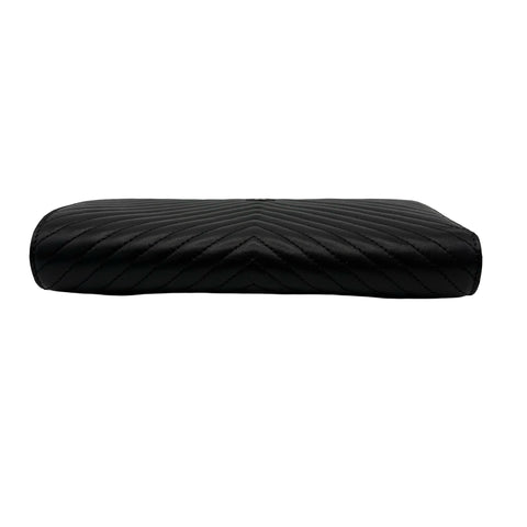 【中古】 CHANEL シャネル SO BLACK V WALLET Vステッチ 長財布 小物 ブラック ラムスキン 中古