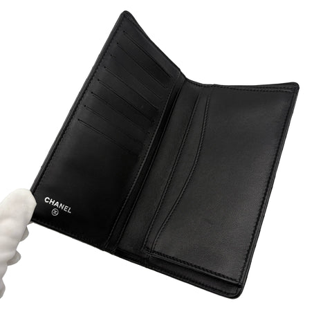 【中古】 CHANEL シャネル SO BLACK V WALLET Vステッチ 長財布 小物 ブラック ラムスキン 中古