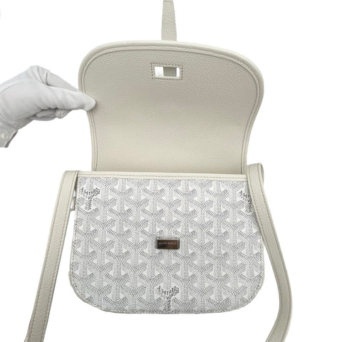 【中古】 GOYARD ゴヤール Belvedere Bag PM ベルヴェデーレPM ショルダーバッグ ホワイト キャンバス/トリヨンレザー 中古 WHITE CANVAS/LEATHER USED バッグ