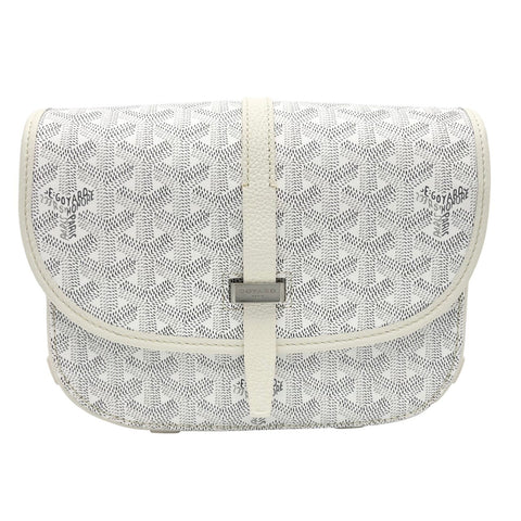 【中古】 GOYARD ゴヤール Belvedere Bag PM ベルヴェデーレPM ショルダーバッグ ホワイト キャンバス/トリヨンレザー 中古 WHITE CANVAS/LEATHER USED バッグ