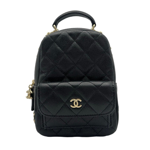 【中古】 CHANEL シャネル BACKPACK バックパック ランダム番(2021年~) ブラック キャビアスキン 中古 USED バッグ