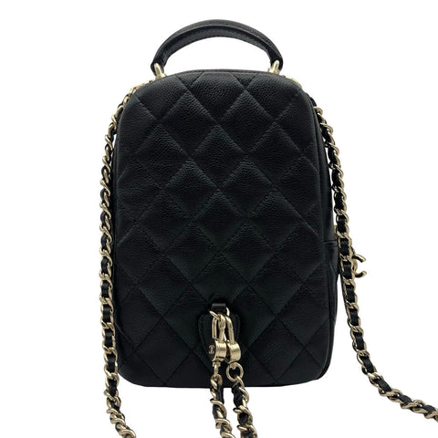【中古】 CHANEL シャネル BACKPACK バックパック ランダム番(2021年~) ブラック キャビアスキン 中古 USED バッグ