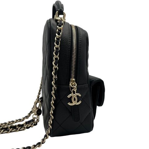 【中古】 CHANEL シャネル BACKPACK バックパック ランダム番(2021年~) ブラック キャビアスキン 中古 USED バッグ
