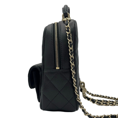 【中古】 CHANEL シャネル BACKPACK バックパック ランダム番(2021年~) ブラック キャビアスキン 中古 USED バッグ