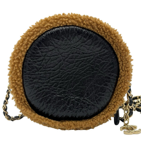 【中古】 CHANEL シャネル BOAR CHAIN SHOULDERBAG ボアチェーンショルダー ショルダーバッグ 28番台(2019年) ブラック/ブラウン ボア/レザー 中古 USED バッグ