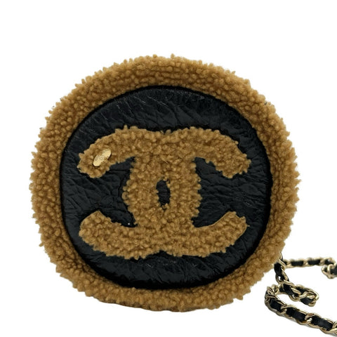【中古】 CHANEL シャネル BOAR CHAIN SHOULDERBAG ボアチェーンショルダー ショルダーバッグ 28番台(2019年) ブラック/ブラウン ボア/レザー 中古 USED バッグ
