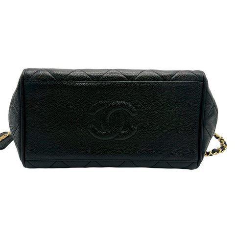 【中古】 CHANEL シャネル VINTAGE CHAINSHOULDER チェーンショルダーバッグ ヴィンテージ 3番台(1995年) ブラック キャビアスキン 中古 USED バッグ