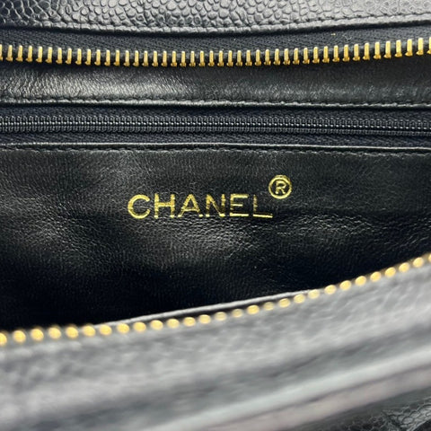 【中古】 CHANEL シャネル VINTAGE CHAINSHOULDER チェーンショルダーバッグ ヴィンテージ 3番台(1995年) ブラック キャビアスキン 中古 USED バッグ