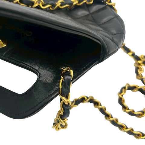 【中古】 CHANEL シャネル VINTAGE CHAINSHOULDERBAG ヴィンテージショルダーバッグ マトラッセ 2WAY 1番台(1990年) ブラック ラムスキン 中古 USED