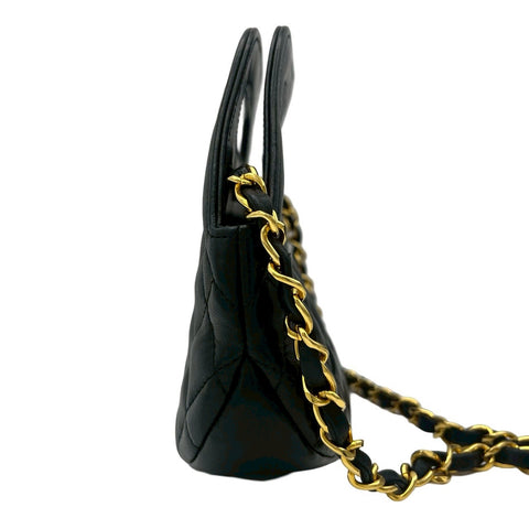【中古】 CHANEL シャネル VINTAGE CHAINSHOULDERBAG ヴィンテージショルダーバッグ マトラッセ 2WAY 1番台(1990年) ブラック ラムスキン 中古 USED