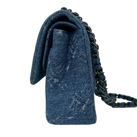 【中古】 CHANEL シャネル WFLAP SHOULDERBAG Wフラップ ショルダーバッグ 28番台(2019年) ブルー DENIM 中古 ダブルフラップ バッグ