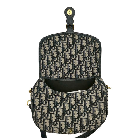 【中古】 Christian Dior クリスチャン ディオール BOBBY MEDIUM ボビー ショルダーバッグ 2020年 ネイビー キャンバス/レザー 中古 USED バッグ