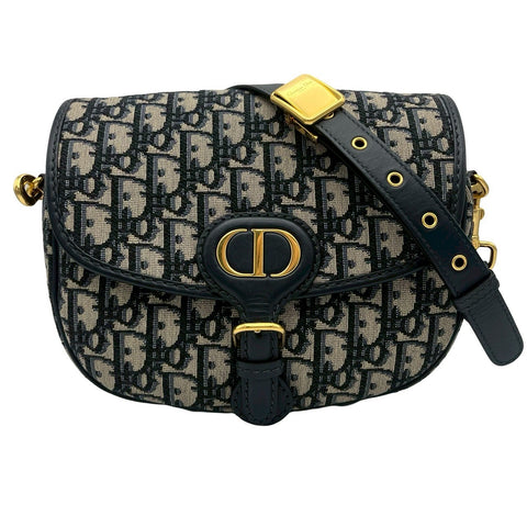 【中古】 Christian Dior クリスチャン ディオール BOBBY MEDIUM ボビー ショルダーバッグ 2020年 ネイビー キャンバス/レザー 中古 USED バッグ