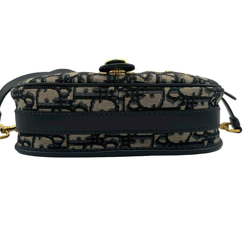 【中古】 Christian Dior クリスチャン ディオール BOBBY MEDIUM ボビー ショルダーバッグ 2020年 ネイビー キャンバス/レザー 中古 USED バッグ