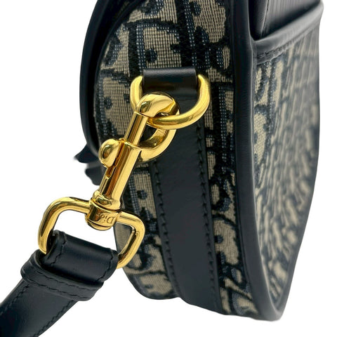 【中古】 Christian Dior クリスチャン ディオール BOBBY MEDIUM ボビー ショルダーバッグ 2020年 ネイビー キャンバス/レザー 中古 USED バッグ