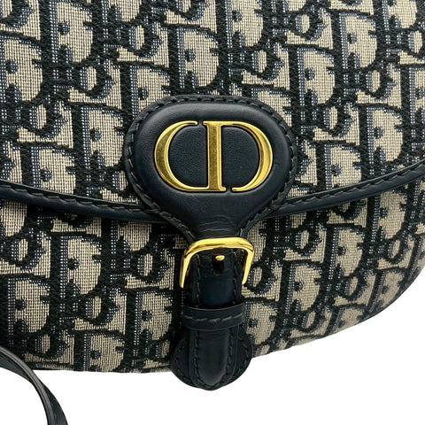 【中古】 Christian Dior クリスチャン ディオール BOBBY MEDIUM ボビー ショルダーバッグ 2020年 ネイビー キャンバス/レザー 中古 USED バッグ
