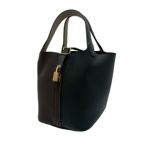 【新品未使用】 Hermes エルメス PICOTIN ROCK PM ピコタンロックPM ハンドバッグ W刻 (2024年) マカサー/ブラック/ベージュマルファ トリヨン 新品未使用 NEW バッグ