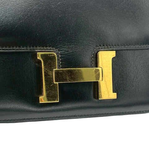 【中古】 Hermes エルメス MINI CONSTANCE コンスタンスミニ ショルダーバッグ 〇S刻(1989年) ブラック BOXCALF 中古 USED バッグ