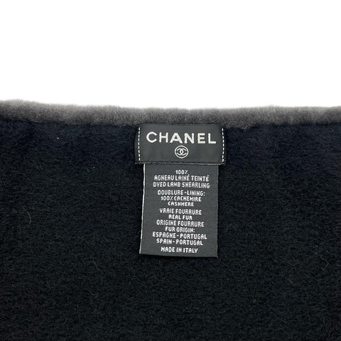 【中古】 CHANEL シャネル MOUTON MUFFLER ムートンマフラー 小物 グレー ムートン マフラー