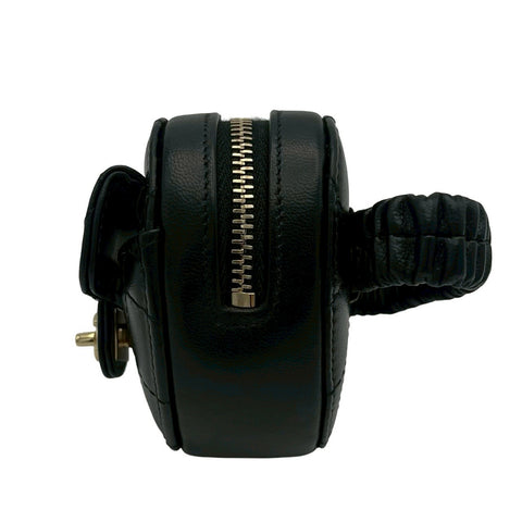 【中古】 CHANEL シャネル ARMCOINCASE アームコインケース ポーチ 31番台(2021年) ブラック ラムスキン 中古 USED