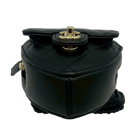 【中古】 CHANEL シャネル ARMCOINCASE アームコインケース ポーチ 31番台(2021年) ブラック ラムスキン 中古 USED