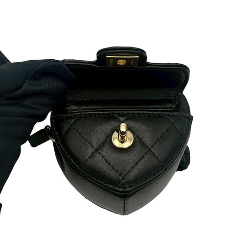 【中古】 CHANEL シャネル ARMCOINCASE アームコインケース ポーチ 31番台(2021年) ブラック ラムスキン 中古 USED