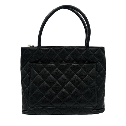 【中古】 CHANEL シャネル  復刻トート ハンドバッグ ヴィンテージ 5番台(1999-2000年) ブラック キャビアスキン 中古 USED バッグ