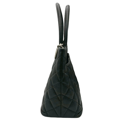 【中古】 CHANEL シャネル  復刻トート ハンドバッグ ヴィンテージ 5番台(1999-2000年) ブラック キャビアスキン 中古 USED バッグ