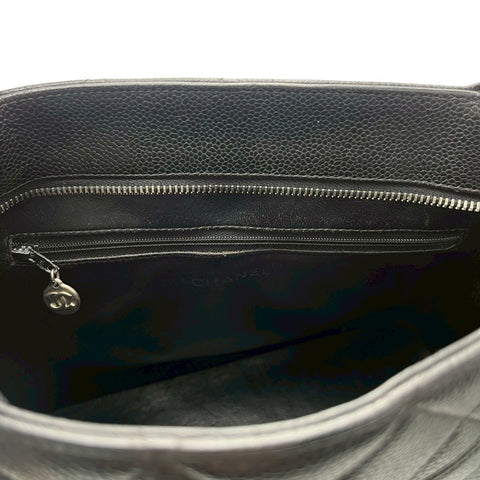 【中古】 CHANEL シャネル  復刻トート ハンドバッグ ヴィンテージ 5番台(1999-2000年) ブラック キャビアスキン 中古 USED バッグ