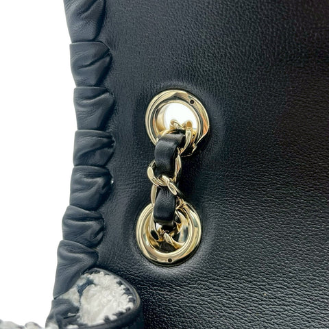【美品】 CHANEL シャネル TWEED CHAINSHOULDERBAG ツイードチェーンショルダーバッグ ショルダーバッグ ランダム番(2021年~) ブラック/ホワイト ツイード 中古 USED バッグ