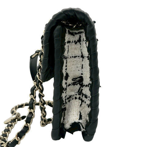 【美品】 CHANEL シャネル TWEED CHAINSHOULDERBAG ツイードチェーンショルダーバッグ ショルダーバッグ ランダム番(2021年~) ブラック/ホワイト ツイード 中古 USED バッグ