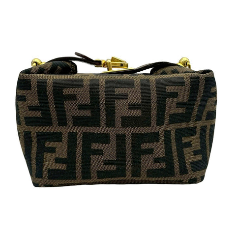 【中古】 FENDI フェンディ VANITY BAG バニティバッグ ズッカ柄 ポーチ ハンドバッグ ブラウン キャンバス 中古 USED バッグ