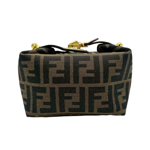 【中古】 FENDI フェンディ VANITY BAG バニティバッグ ズッカ柄 ポーチ ハンドバッグ ブラウン キャンバス 中古 USED バッグ