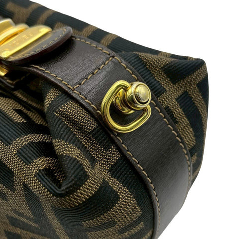 【中古】 FENDI フェンディ VANITY BAG バニティバッグ ズッカ柄 ポーチ ハンドバッグ ブラウン キャンバス 中古 USED バッグ