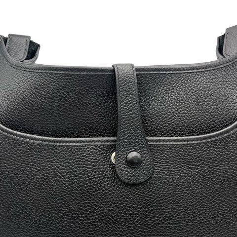 【中古】 Hermes エルメス EVELYNE 1GM エヴリン1 GM ショルダーバッグ ▢H(2004年) ブラック トリヨンクレマンス 中古 USED バッグ
