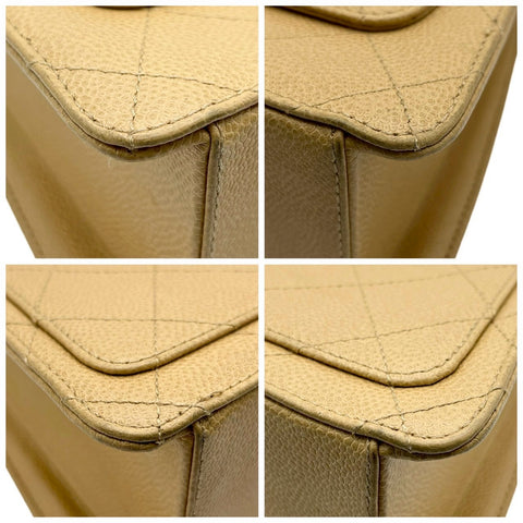 【中古】 CHANEL シャネル MATELASSE HANDBAG マトラッセハンドバッグ ショルダーバッグ 5番台(1999-2000年) ベージュ系 キャビアスキン ヴィンテージ 中古 USED バッグ