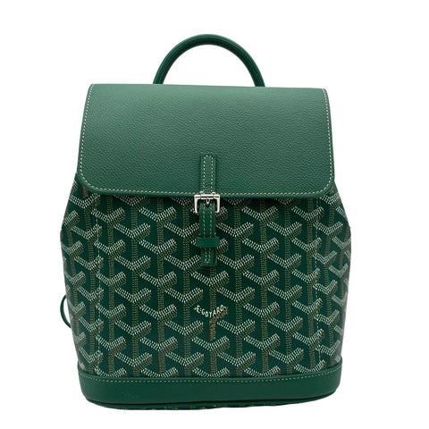 【美品】 GOYARD ゴヤール ALPIN MINI アルパンミニ バックパック グリーン キャンバス /カーフスキン 中古 USED バッグ