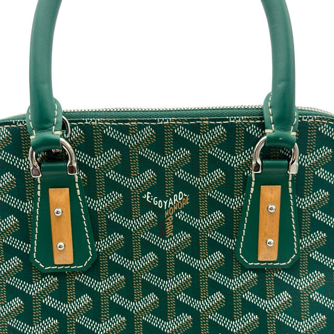【美品】 GOYARD ゴヤール VENDOMEMINI ヴァンドームミニ ハンドバッグ グリーン キャンバス /カーフスキン 中古 NEW バッグ