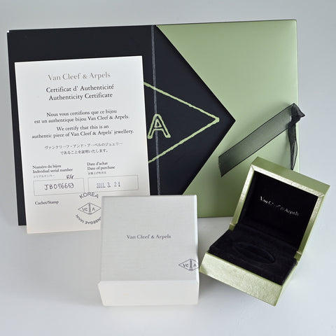 【中古】Van Cleef & Arpels K18YG VINTAGE ALHAMBRA ヴィンテージアルハンブラ オニキス ダイヤモンドリング #47 Box カード 5.3g
