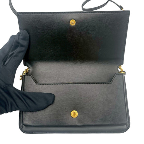 【中古】 SAINT LAURENT サンローラン CHAINSHOULDERBAG 635095 チェーンショルダーバッグ ショルダーバッグ ブラック レザー 中古 USED バッグ