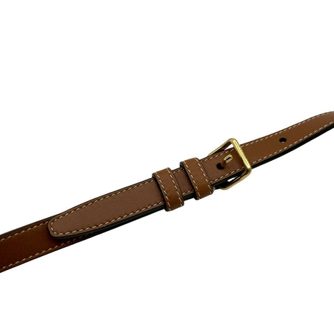 【美品】 CELINE セリーヌ TRIOMPHE ROUND PURSE ラウンドパース トリオンフ ショルダーバッグ ブラウン PVC×レザー 中古 USED バッグ