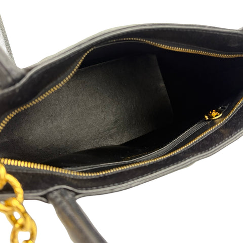 【中古】 CHANEL シャネル 復刻トート トートバッグ ブラック キャビアスキン 中古 USED バッグ