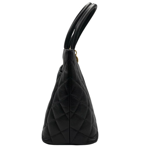 【中古】 CHANEL シャネル 復刻トート トートバッグ ブラック キャビアスキン 中古 USED バッグ