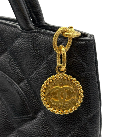 【中古】 CHANEL シャネル 復刻トート トートバッグ ブラック キャビアスキン 中古 USED バッグ